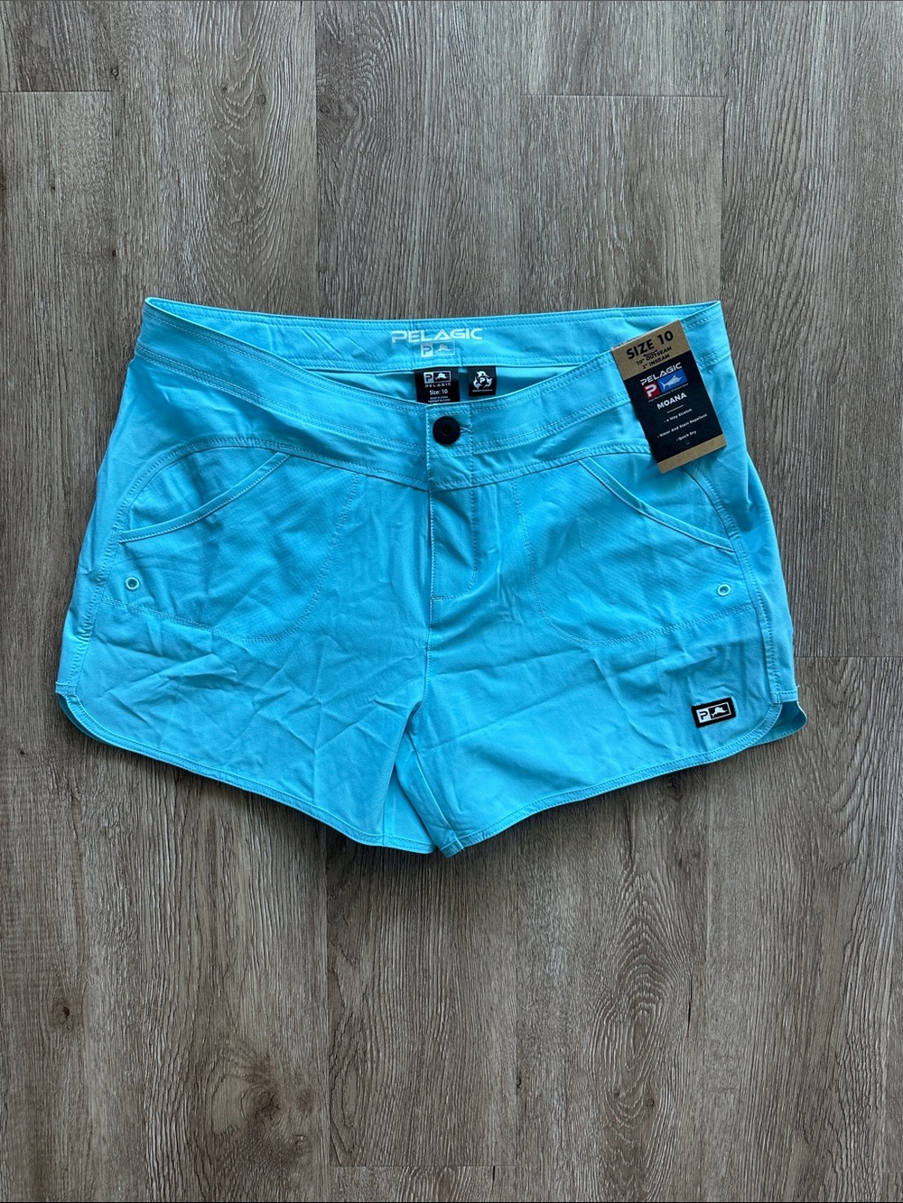 Pelagic‎ Moana Hybrid Shorts Light Blue Size 10 Outdoor Fishing